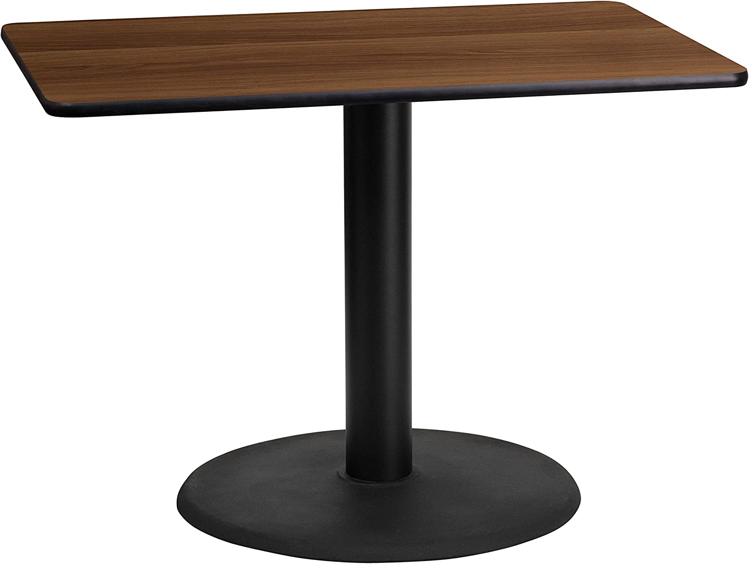 Flash Furniture 24&#39;&#39; x 42&#39;&#39; Rectangular Walnut Laminate Table Top with 24&#39;&#39; Round Table Height Base