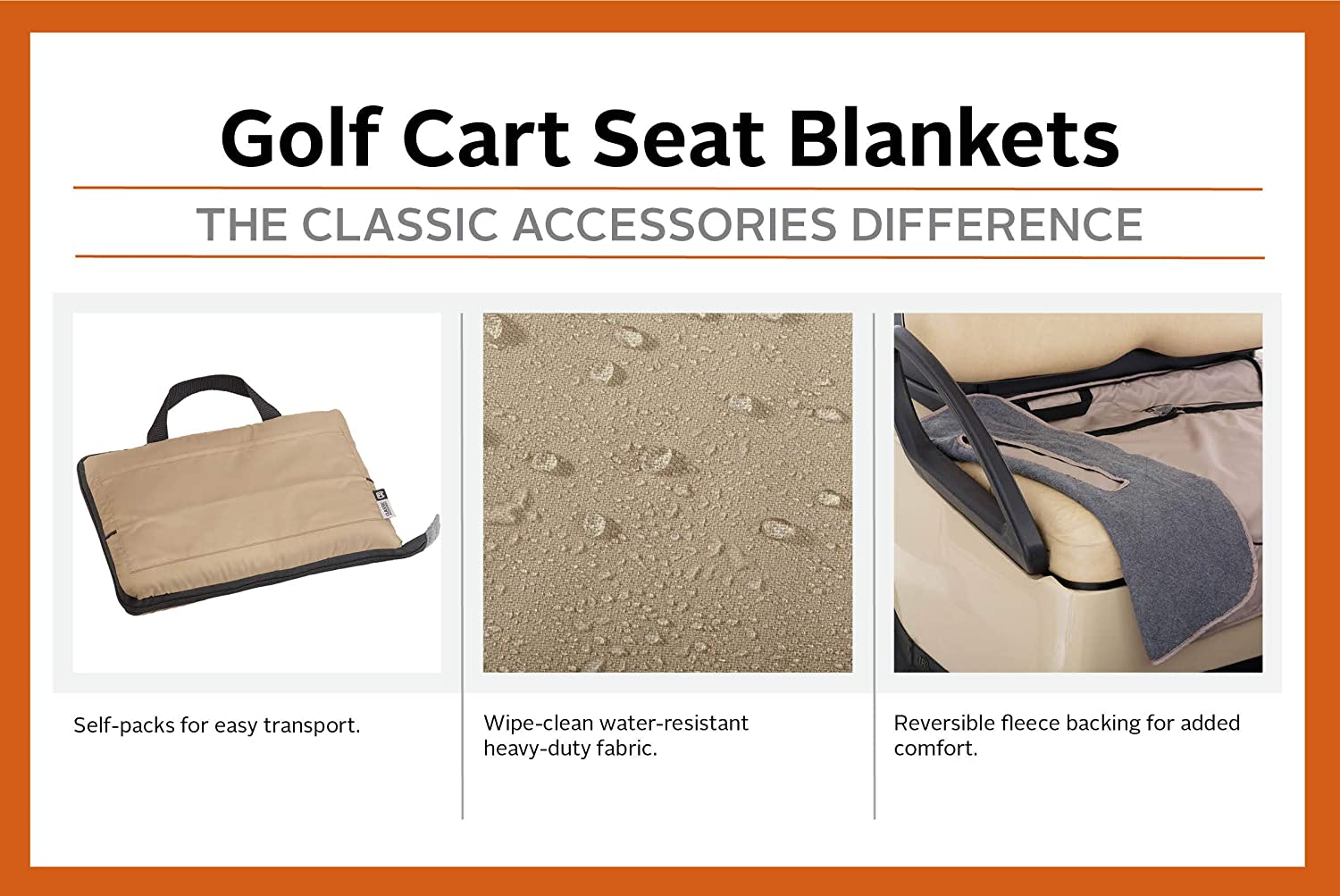 Classic Accessories Fairway Golf Cart Seat Blanket/Cover