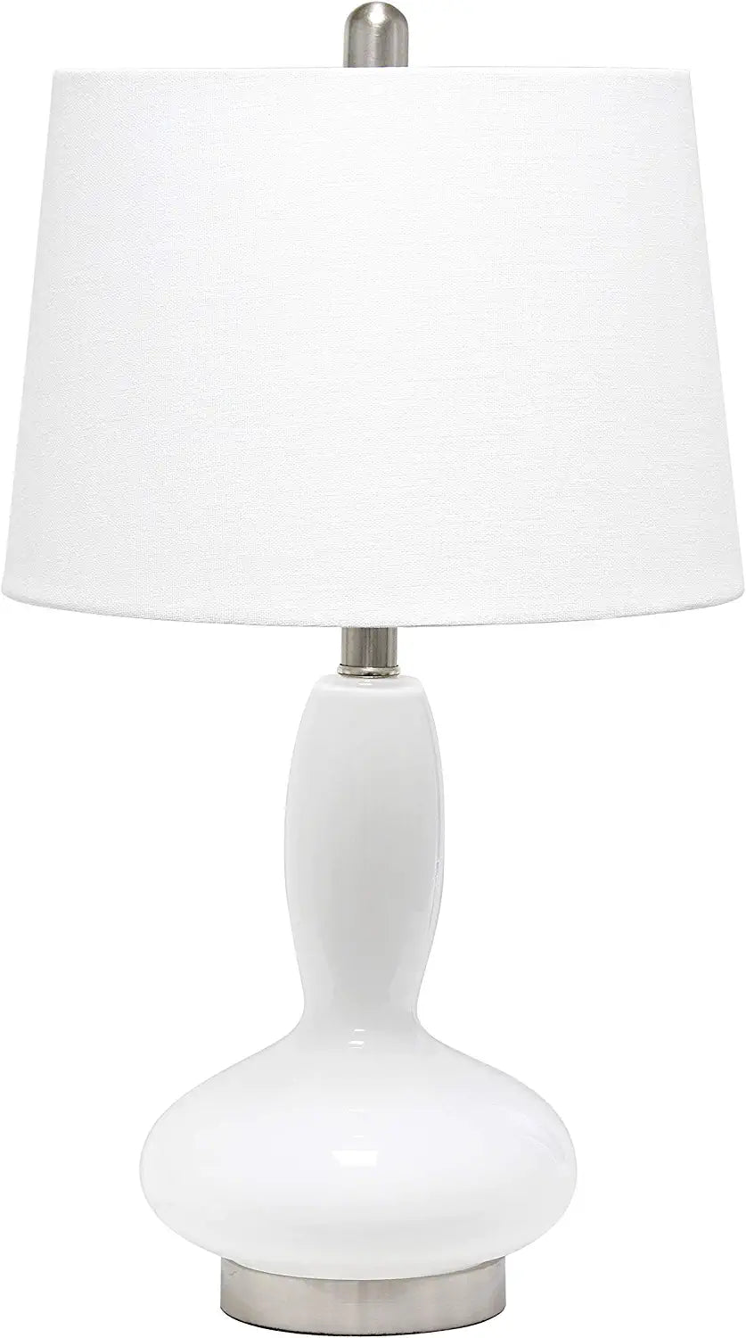 Elegant Designs LT3315-WHT Contemporary Curved Glass Table Lamp, White