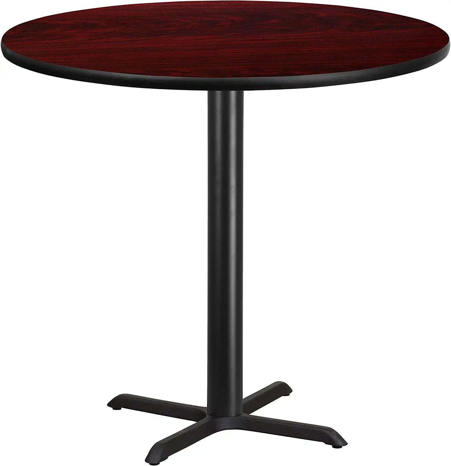 Flash Furniture 42&#39;&#39; Round Walnut Laminate Table Top with 33&#39;&#39; x 33&#39;&#39; Bar Height Table Base
