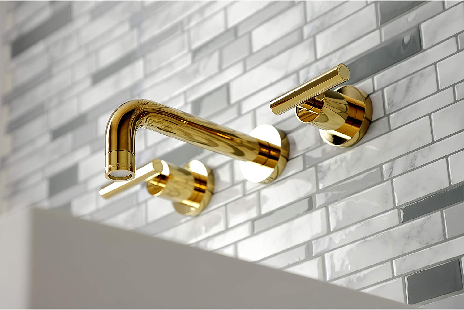 Kingston Brass KS8122CML Manhattan Bathroom Faucet, Polished Brass