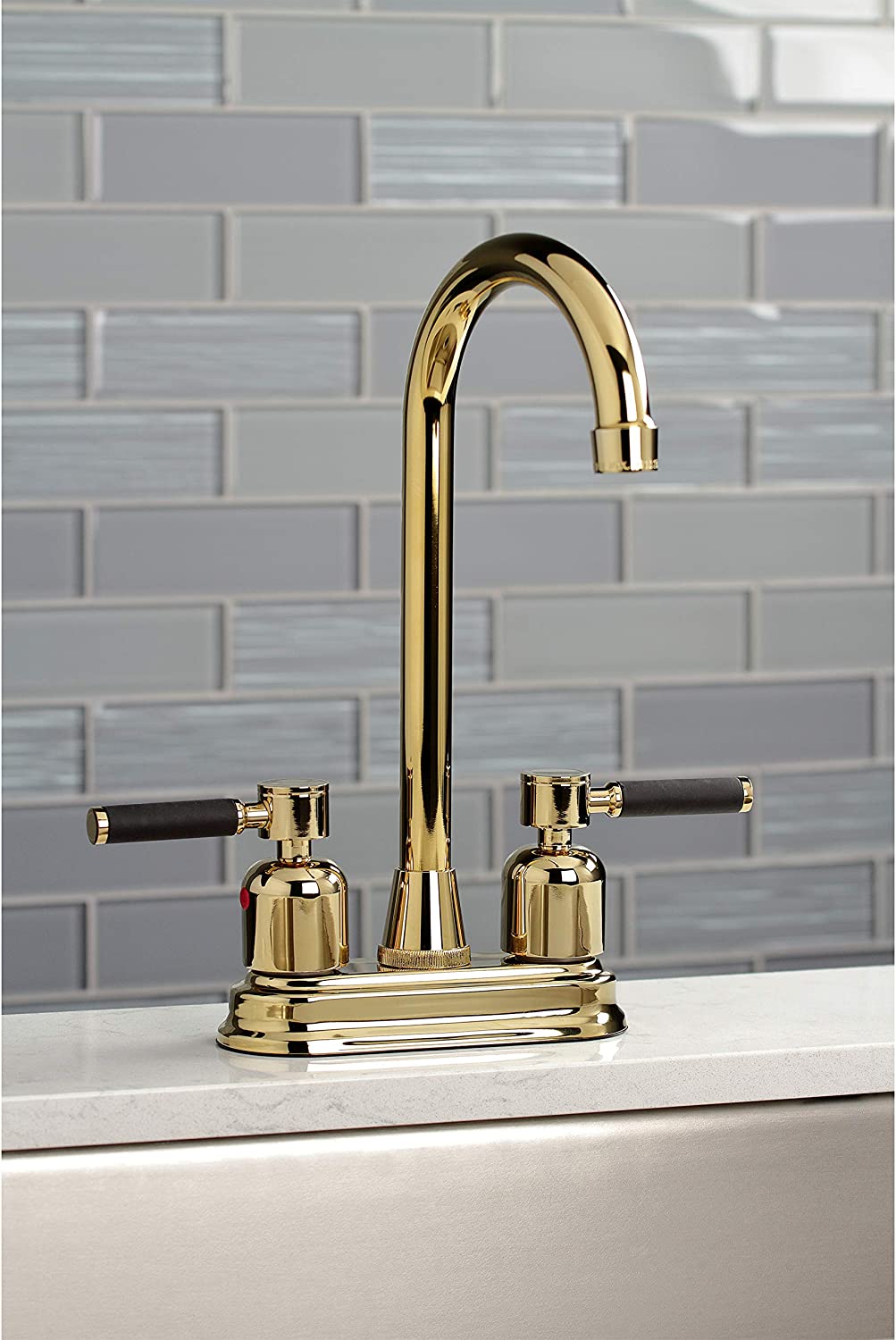 Kingston Brass KB8492DKL Kaiser Bar Faucet, Polished Brass