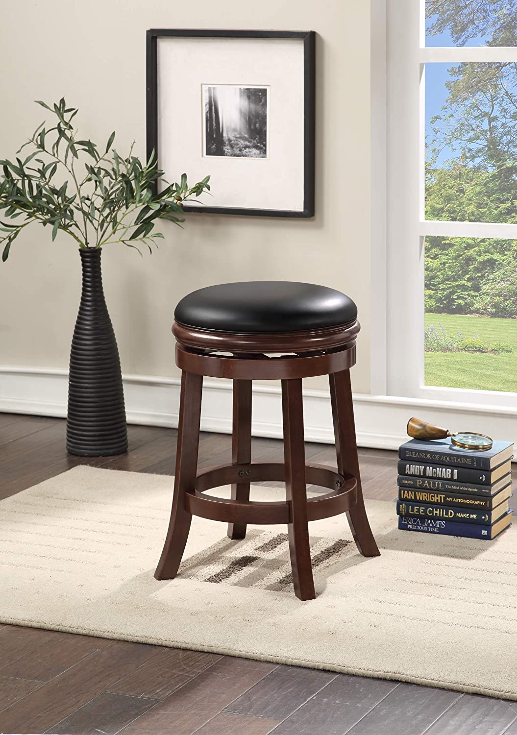 Boraam Backless Counter Height Stool, 24-Inch, Cappuccino