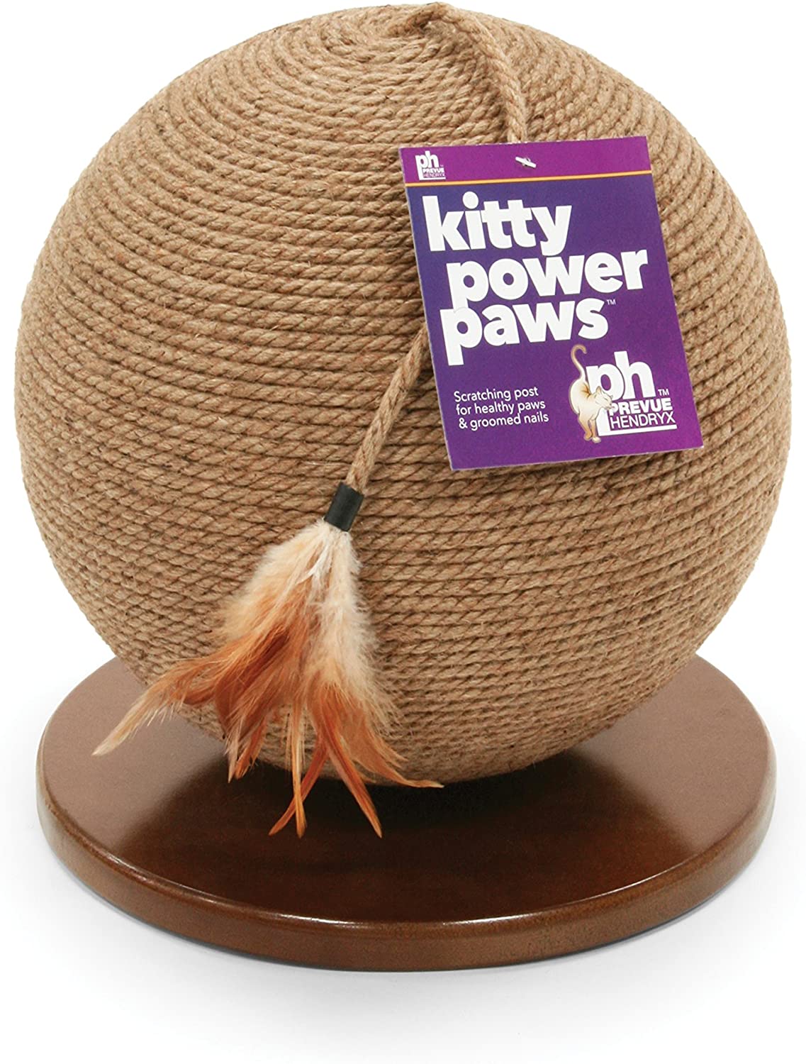Prevue Pet Products Kitty Power Paws Sphere with Tassel Toy, Natural, 13 (7130)