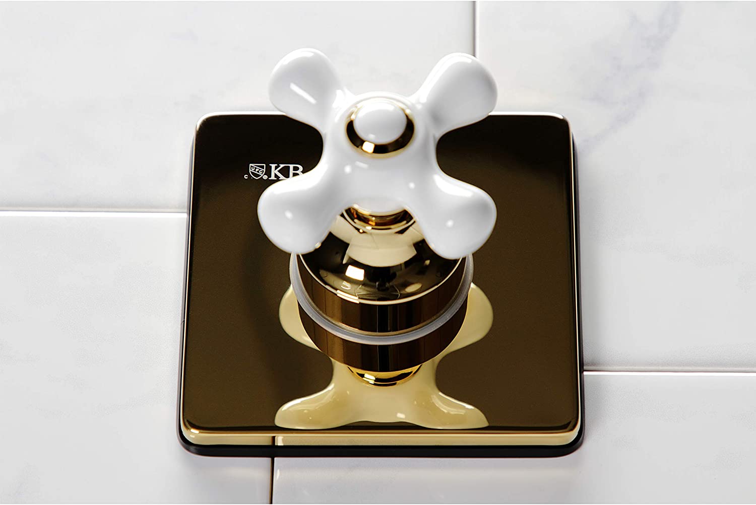 Kingston Brass KS3042PX Three-Way Diverter Valve with Trim Kit, Polished Brass