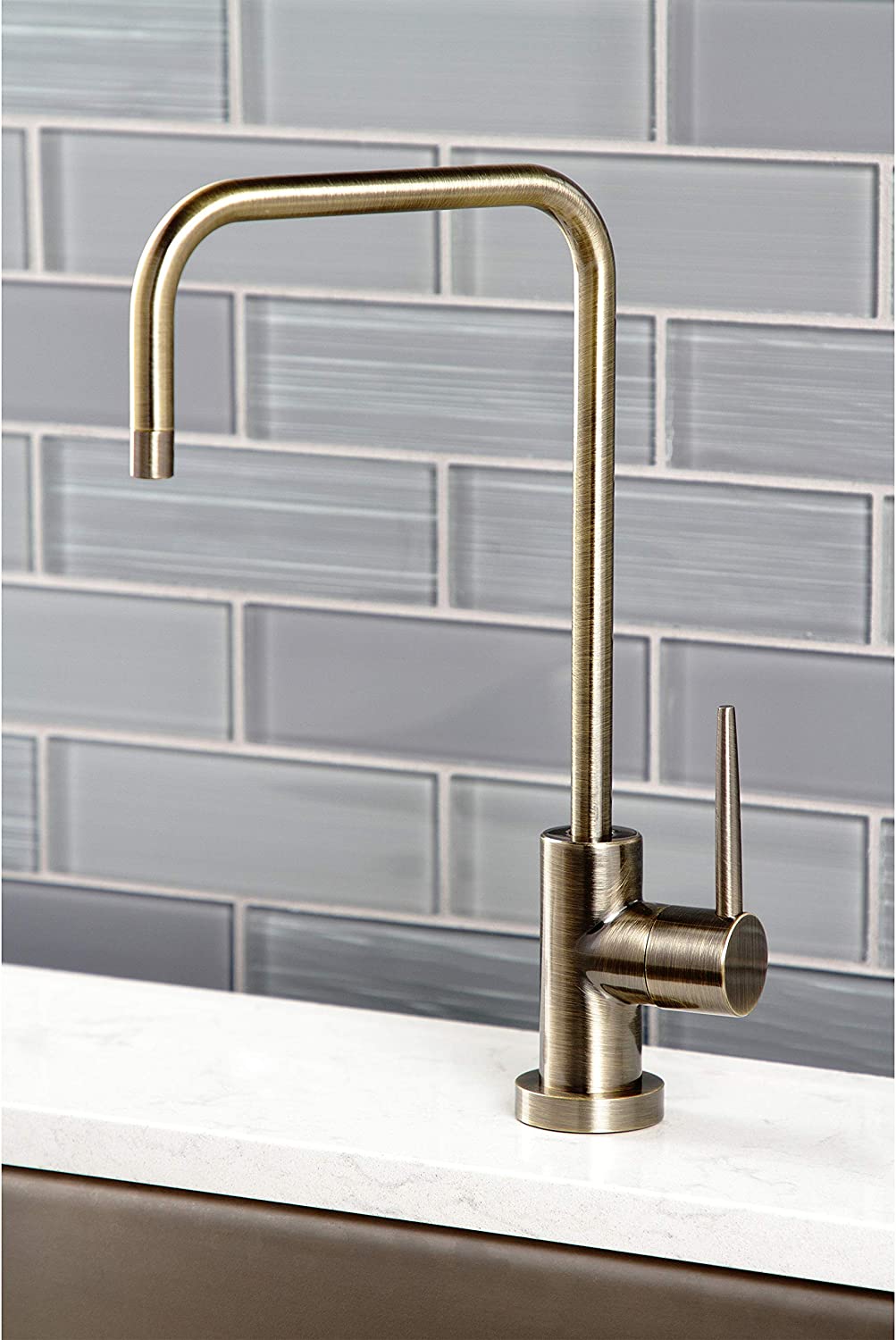 Kingston Brass KS6193NYL New York Single-Handle Cold Water Filtration Faucet, Antique Brass