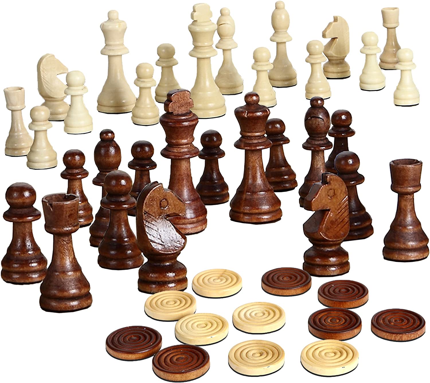 Hathaway Prodigy Wood Chess &amp; Checkers Set Walnut