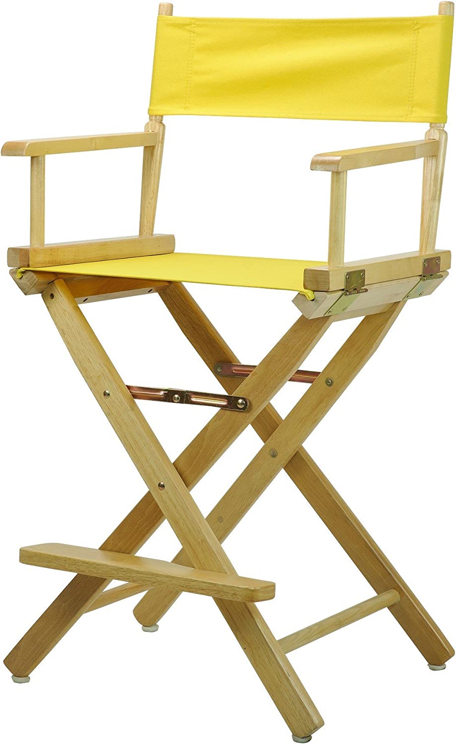 Casual Home 24&#34; Director&#39;s Chair Natural Frame with Yellow Canvas, Counter Height