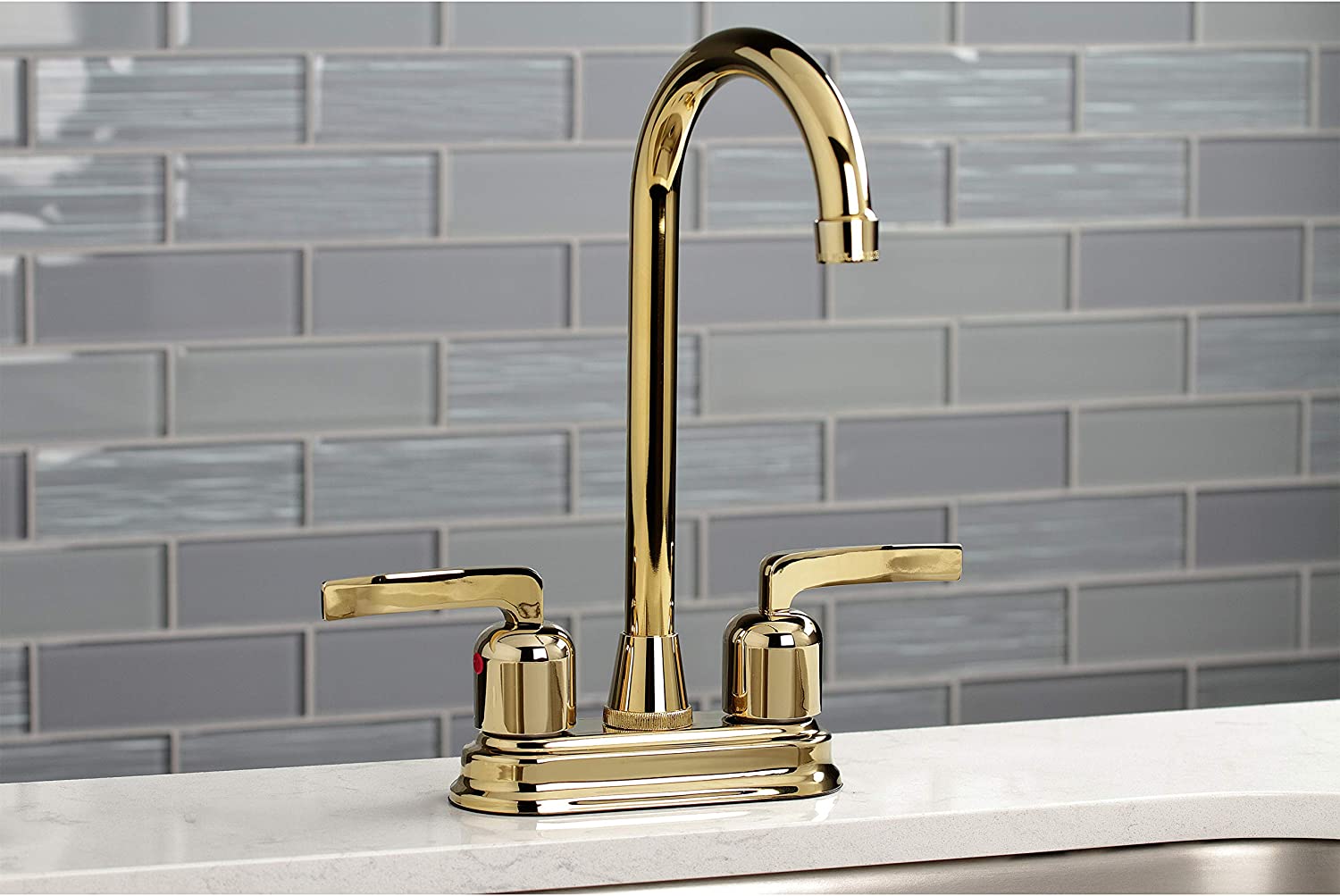 Kingston Brass KB8492EFL Centurion Bar Faucet, Polished Brass