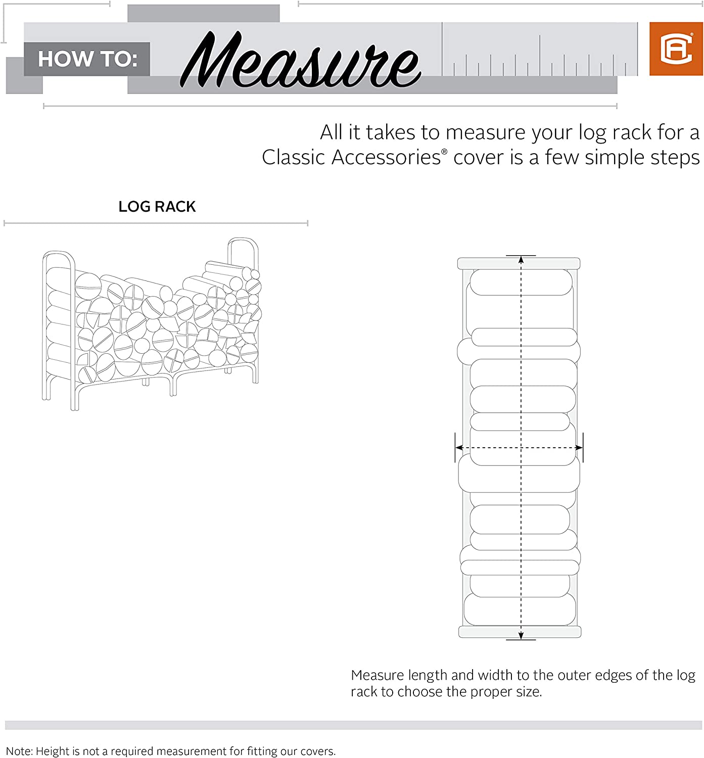 Classic Accessories Log Rack Cover, 4-Feet