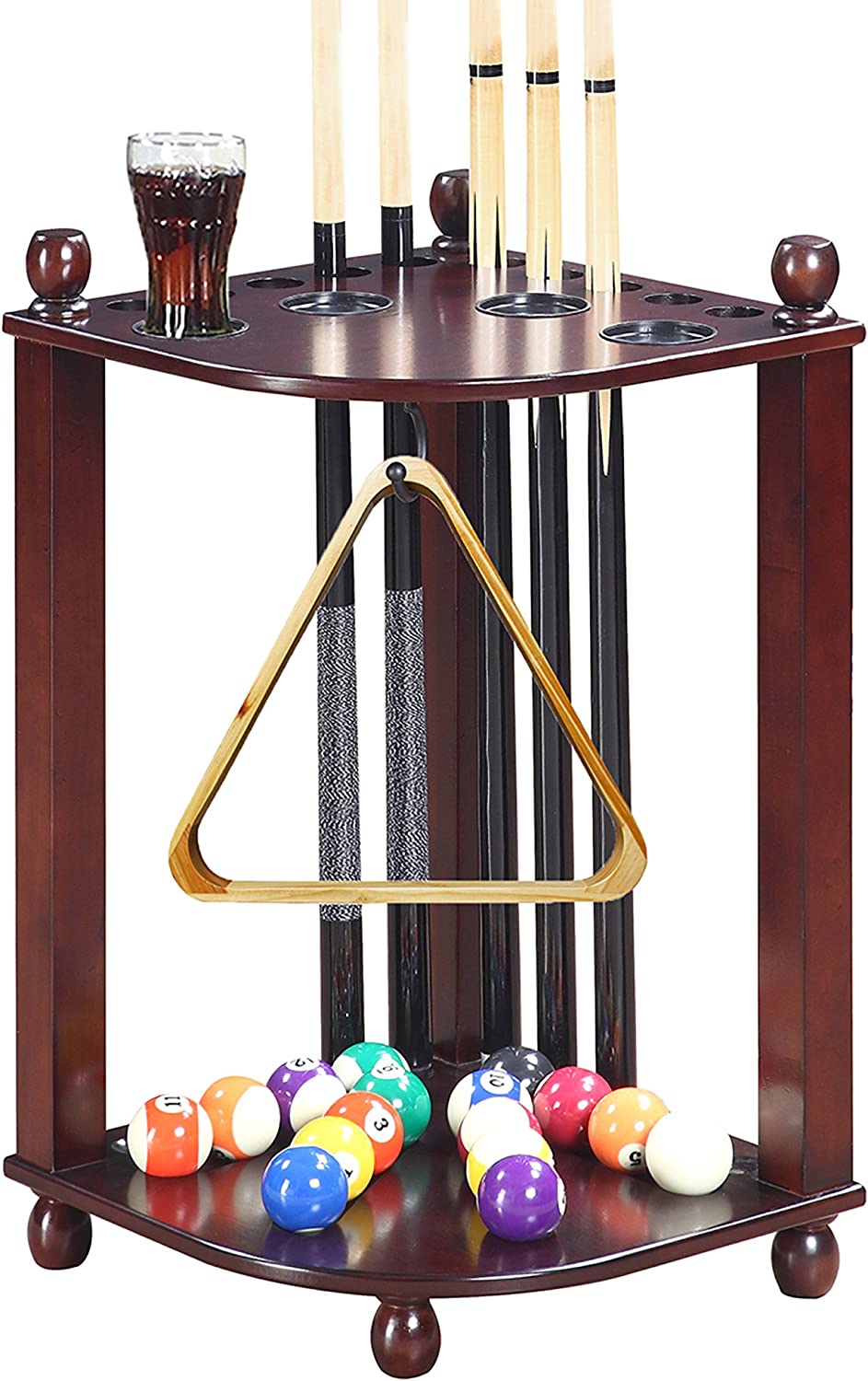 Hathaway Regent Corner Floor Cue Rack - Mahogany Finish Regent Corner Floor Cue Rack - Mahogany Finish, Mahogany