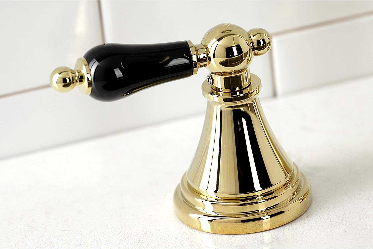 Kingston Brass KS2792PKLBS Duchess Widespread Kitchen Faucet, Polished Brass