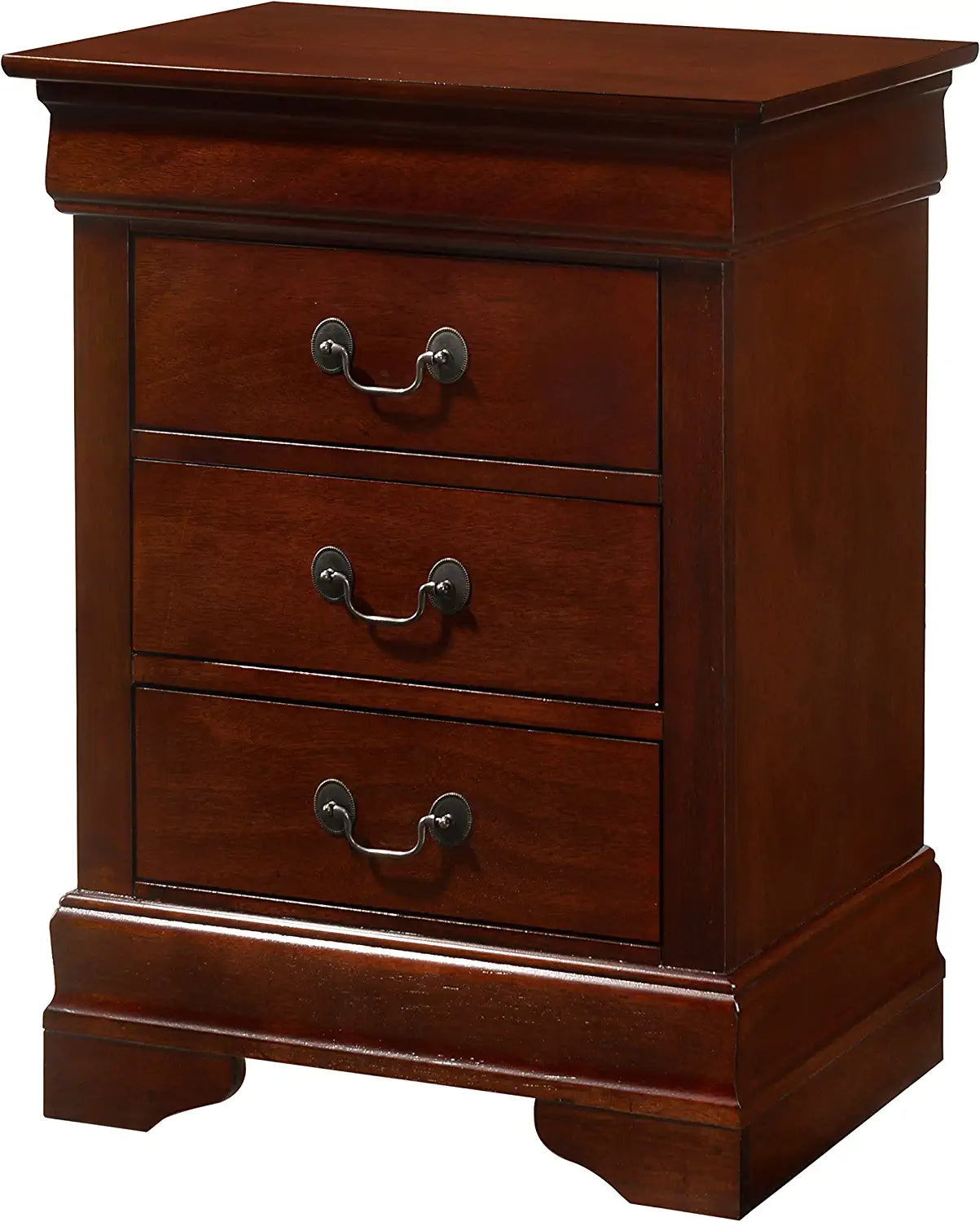 Glory Furniture 3 Drawer Nightstand, 29&#34;H X 21&#34;W X 16&#34;D, Cherry