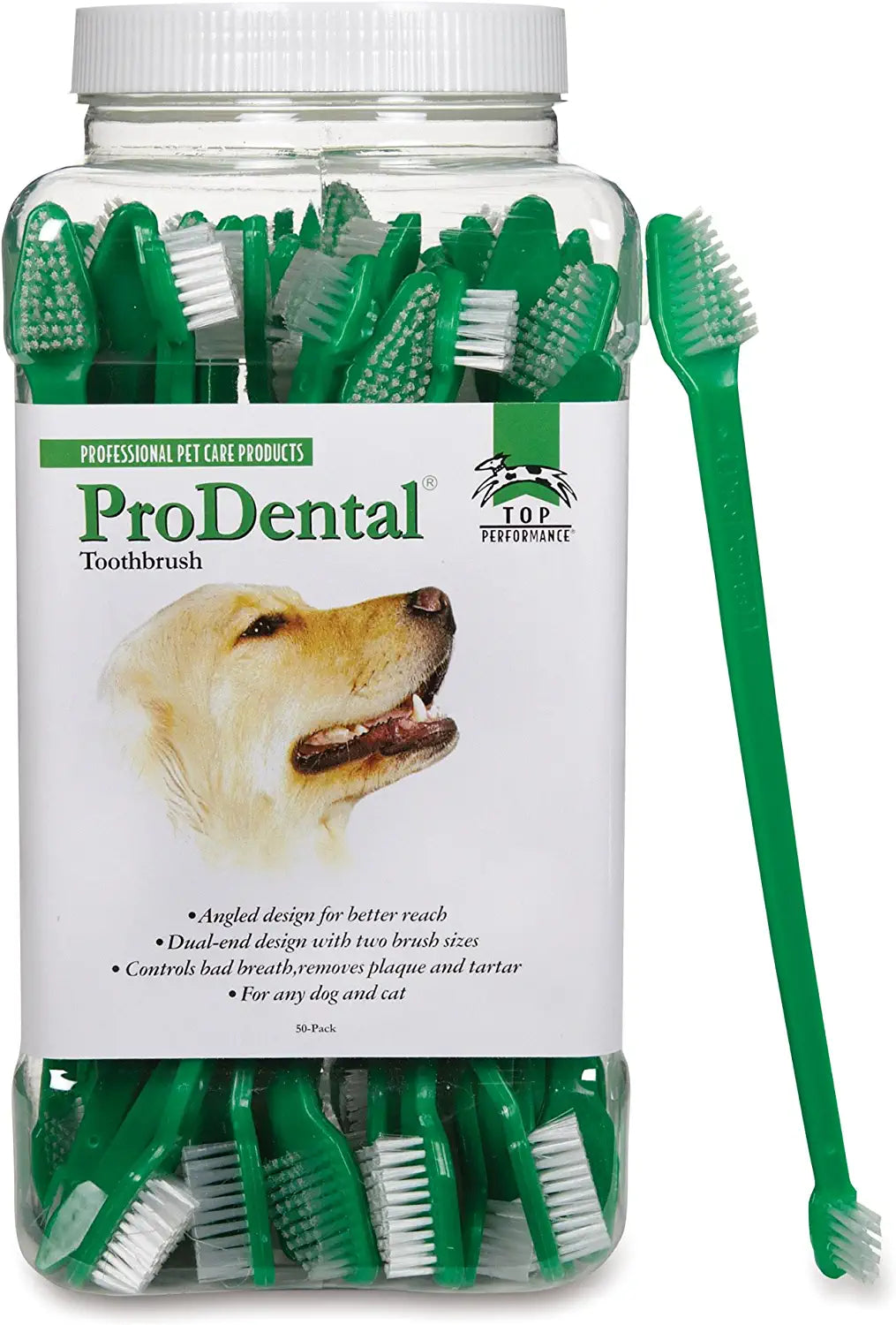 Top Performance ProDental Dual-End Toothbrushes √É¬¢√¢‚Äö¬¨√¢‚Ç¨¬ù Convenient Toothbrushes for Cleaning Pets&#39; Teeth, 50-Pack