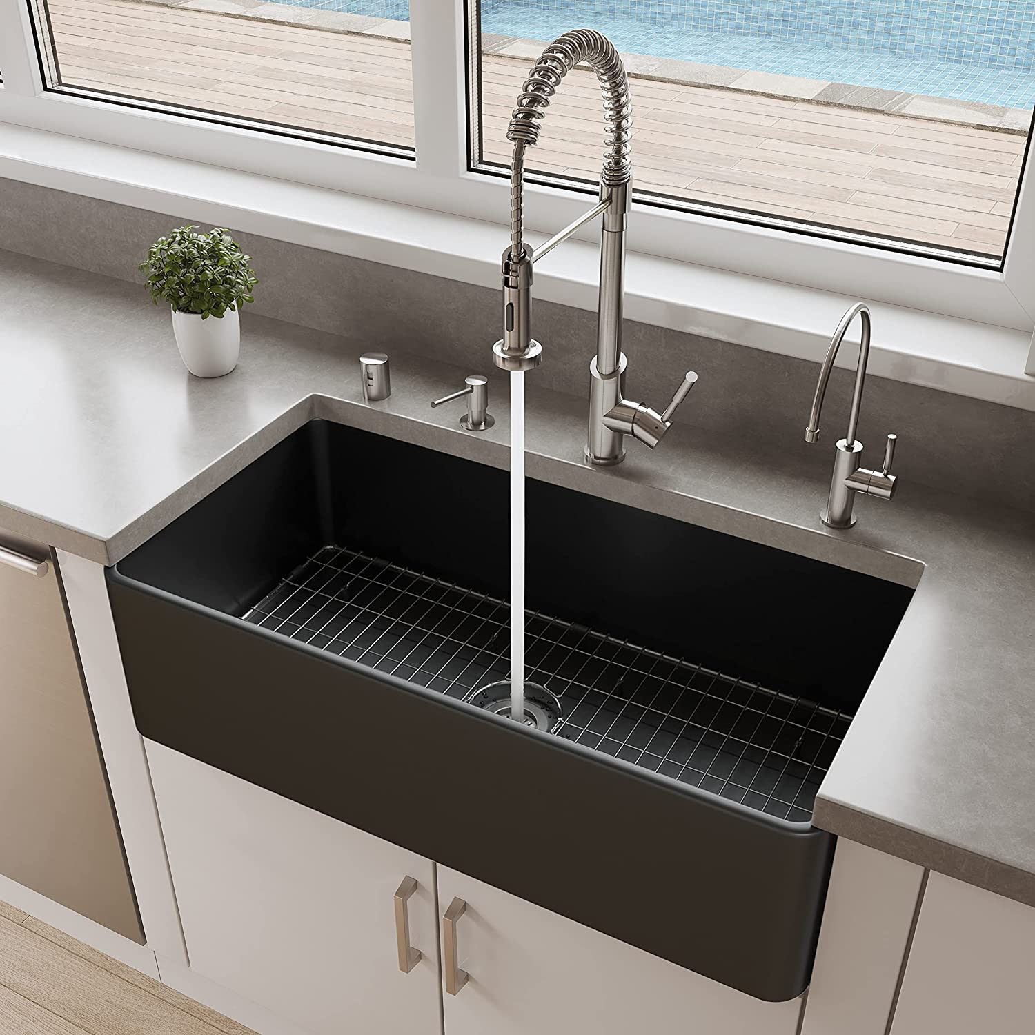 ALFI brand ABF3618-BM Kitchen Sink, Black Matte