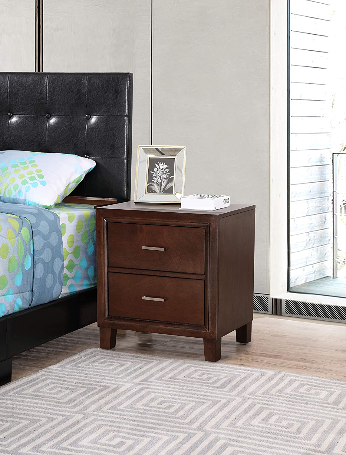 Glory Furniture 2 Drawer Nightstand Cappuccino