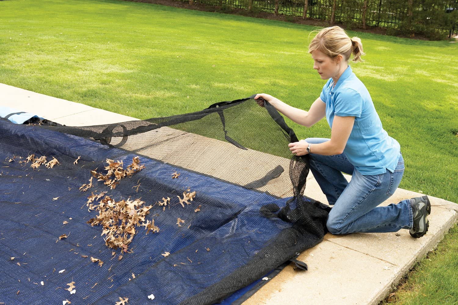 Blue Wave BWC500 12-ft Round Leaf Net Above Ground Pool Cover,Black