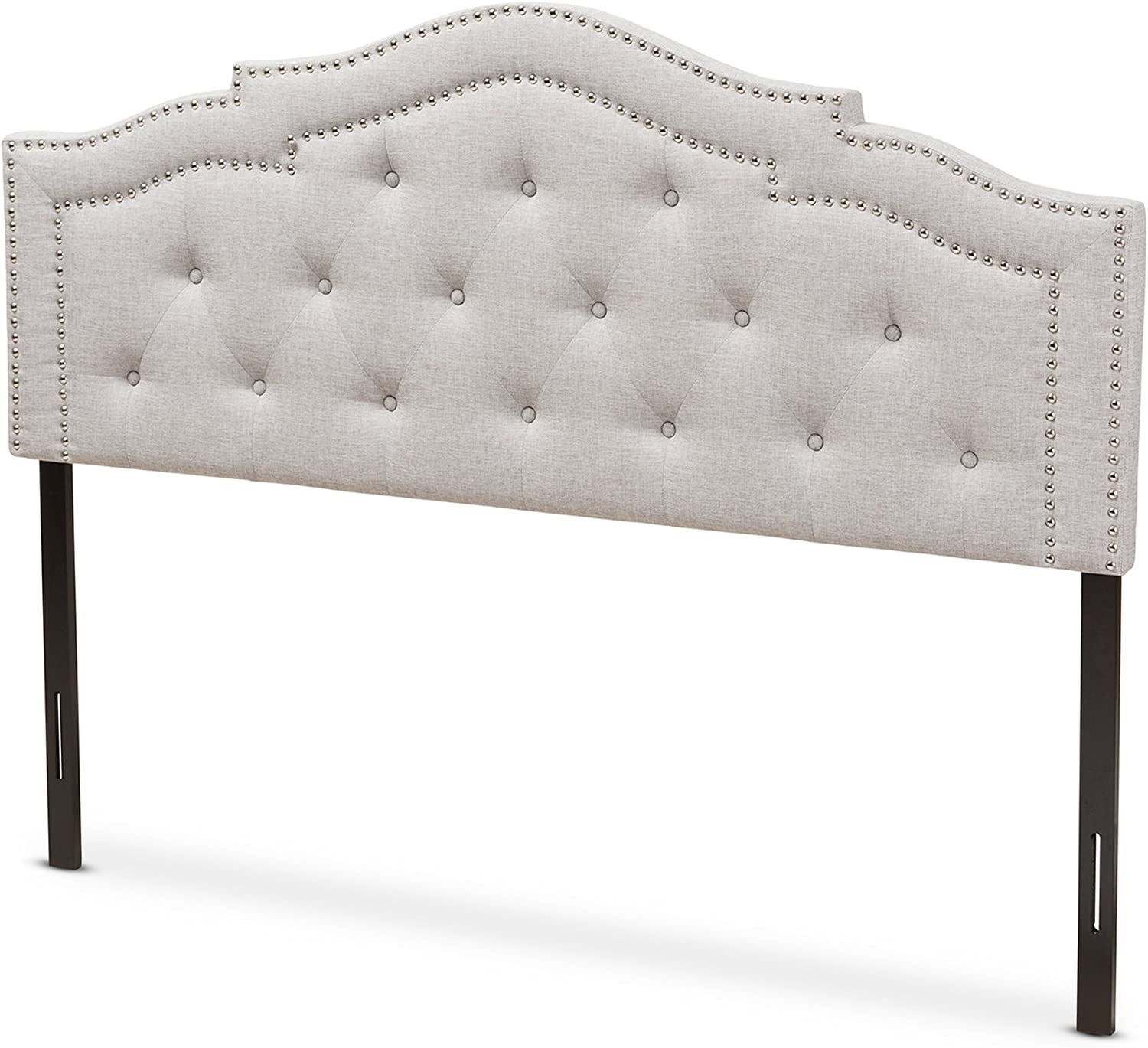 Baxton Studio Edith Modern and Contemporary Greyish Beige Fabric Full Size Headboard Beige/Full//Contemporary/Fabric Polyester 100%&#34;/LVL/Foam