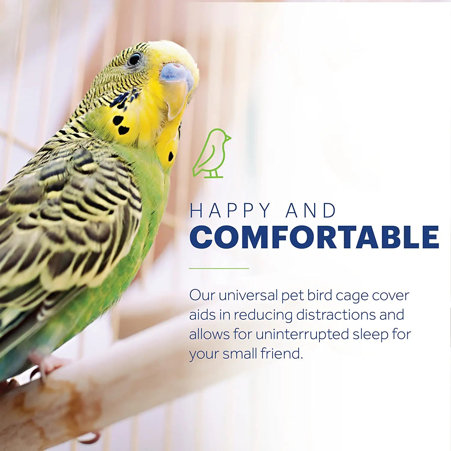 Prevue Pet Products Universal Bird Cage Cover, Dark Colored Drape for Animal Crate, Night Cover for Cages, Distraction and Light Eliminator, Black