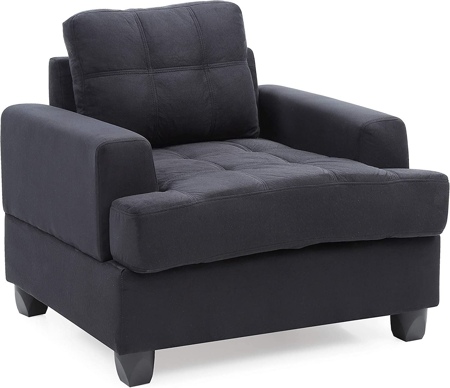 Glory Furniture Upholstered Arm Chair, Black Suede