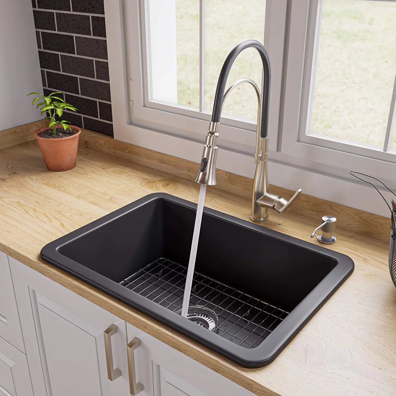 ALFI brand ABF2718UD-BM Kitchen Sink, Black Matte