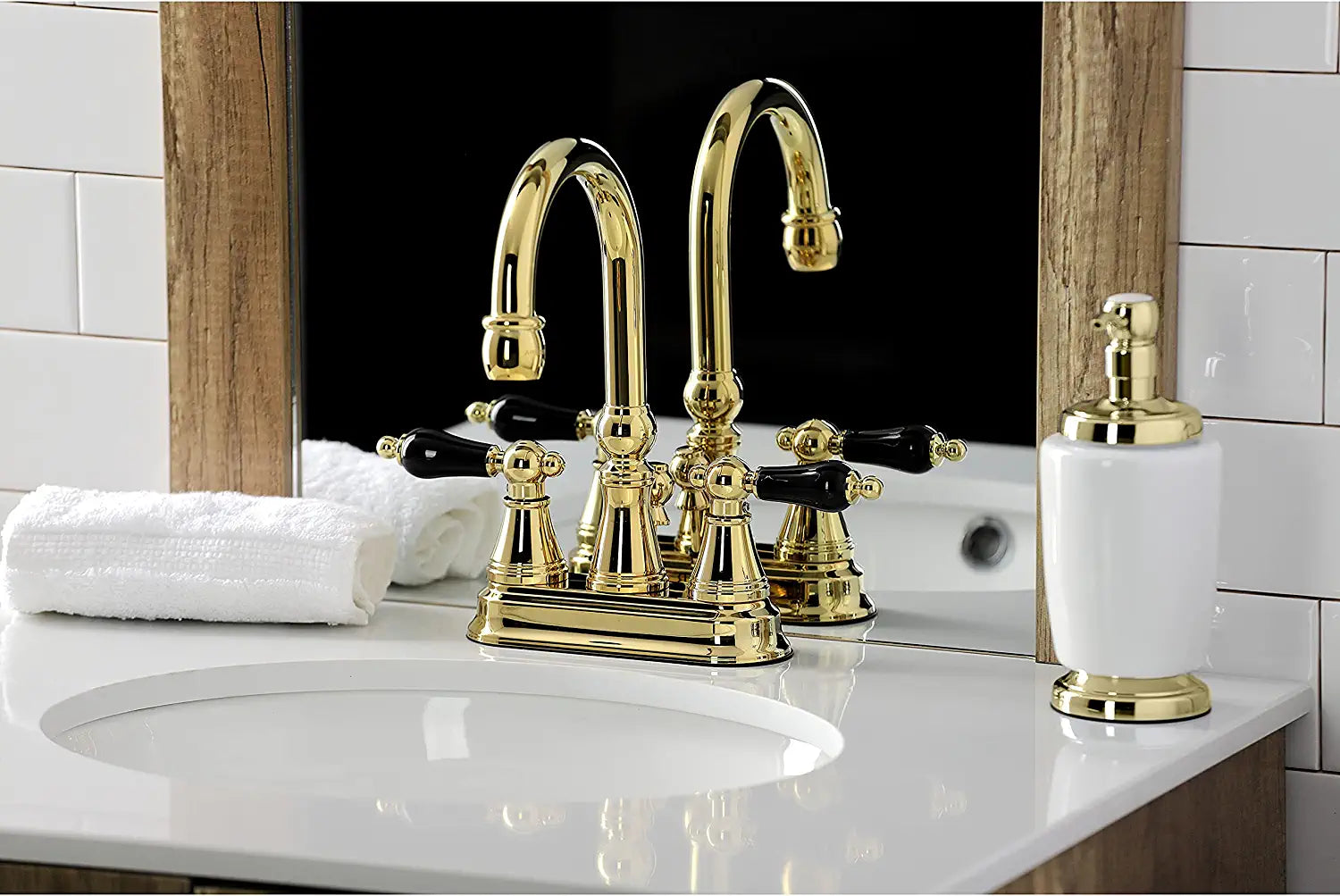 Kingston Brass KS2612PKL Duchess 4&#34; Centerset Bathroom Faucet, Polished Brass