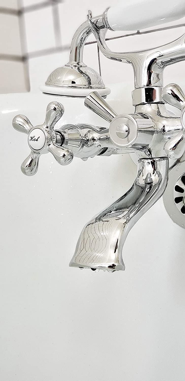 Kingston Brass CCK265C Vintage Wall Mount Claw Foot Faucet Package, 4-3/4-Inch, Polished Chrome