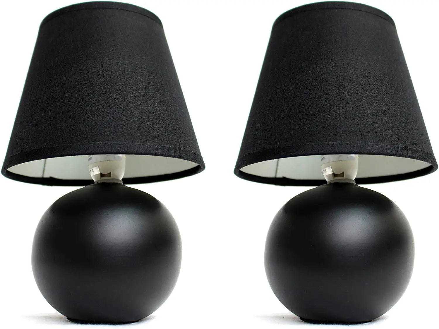 Simple Designs LT2008-YLW-2PK Mini Ceramic Globe Table Lamp 2 Pack Set, Yellow
