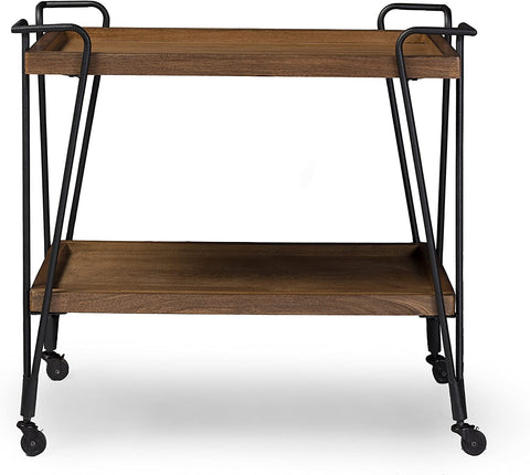 Baxton Studio YLX-9040 Serving-carts, 21&#34; L x 33.5&#34; W x 33&#34; H, Black