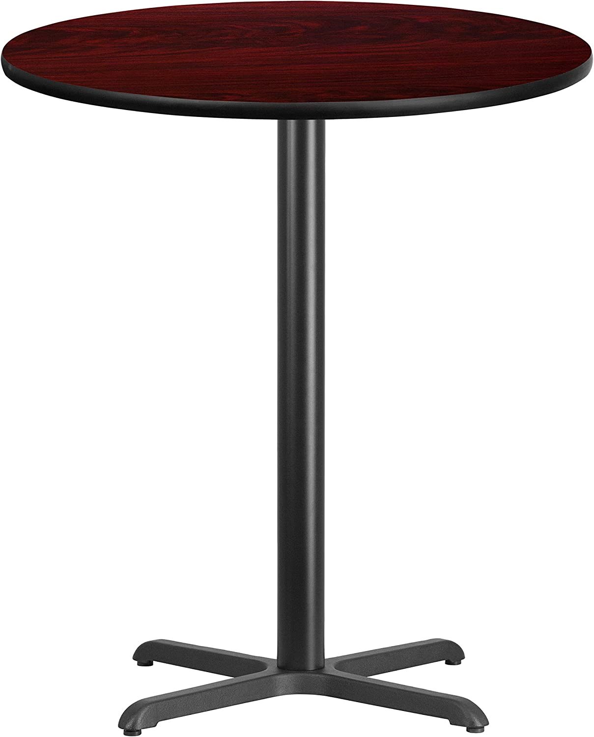 Flash Furniture 36&#39;&#39; Round Walnut Laminate Table Top with 30&#39;&#39; x 30&#39;&#39; Bar Height Table Base