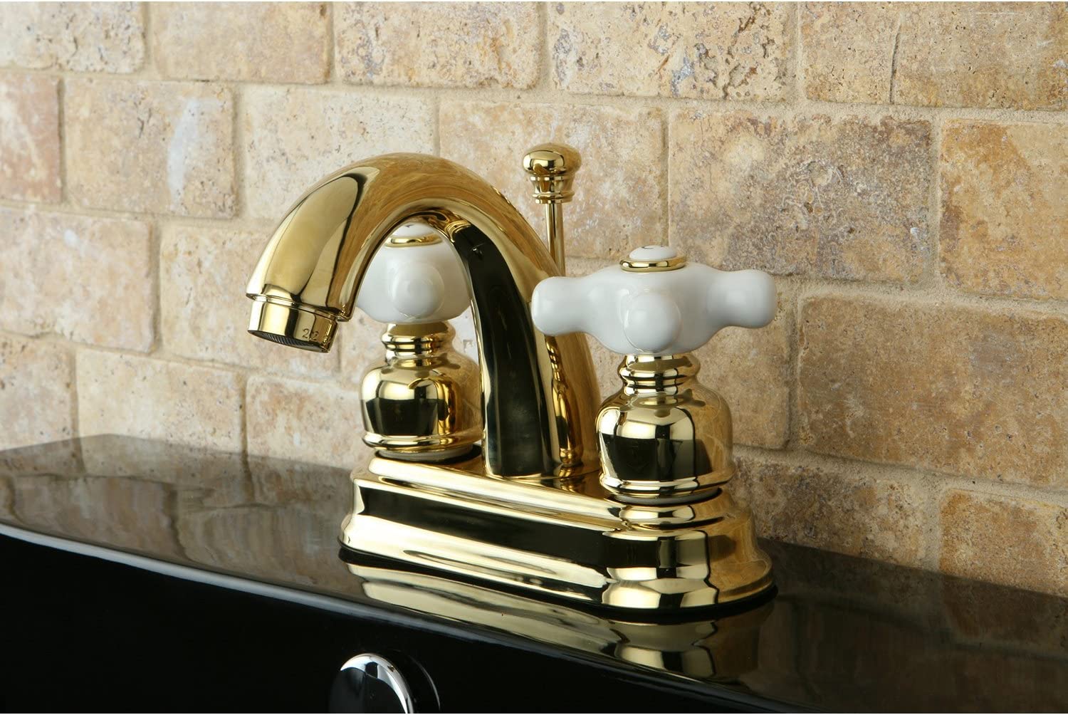 Kingston Brass KB5612PX Restoration 4-Inch Centerset Lavatory Faucet, Polished Brass