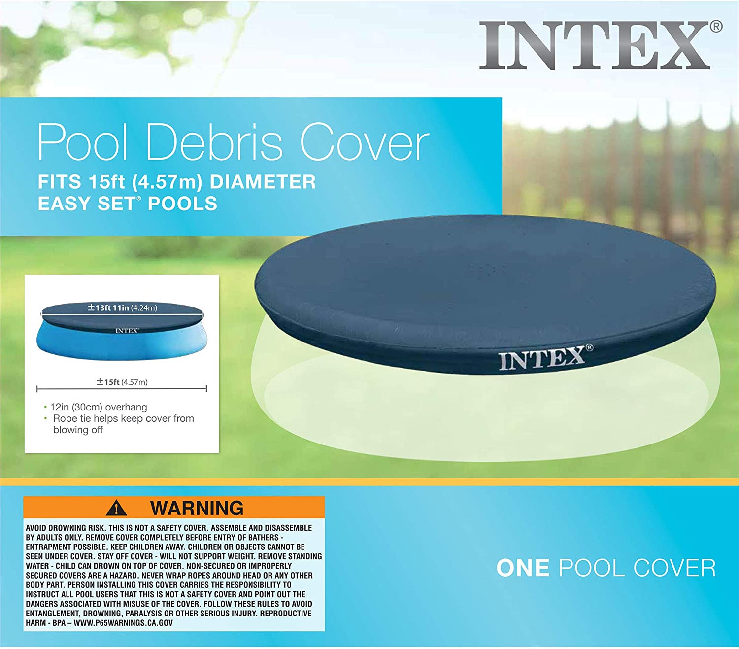 Intex Recreation 28023E N/AA Intex 15-Foot Round Easy Set Pool Cover, Blue