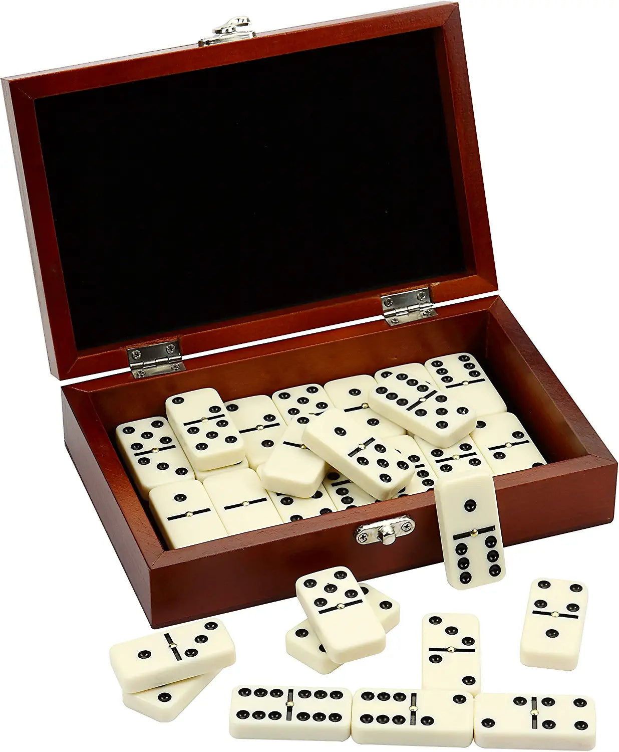Hathaway Premium Domino Set w/Wooden Carry Case Premium Domino Set w/Wooden Carry Case, Walnut