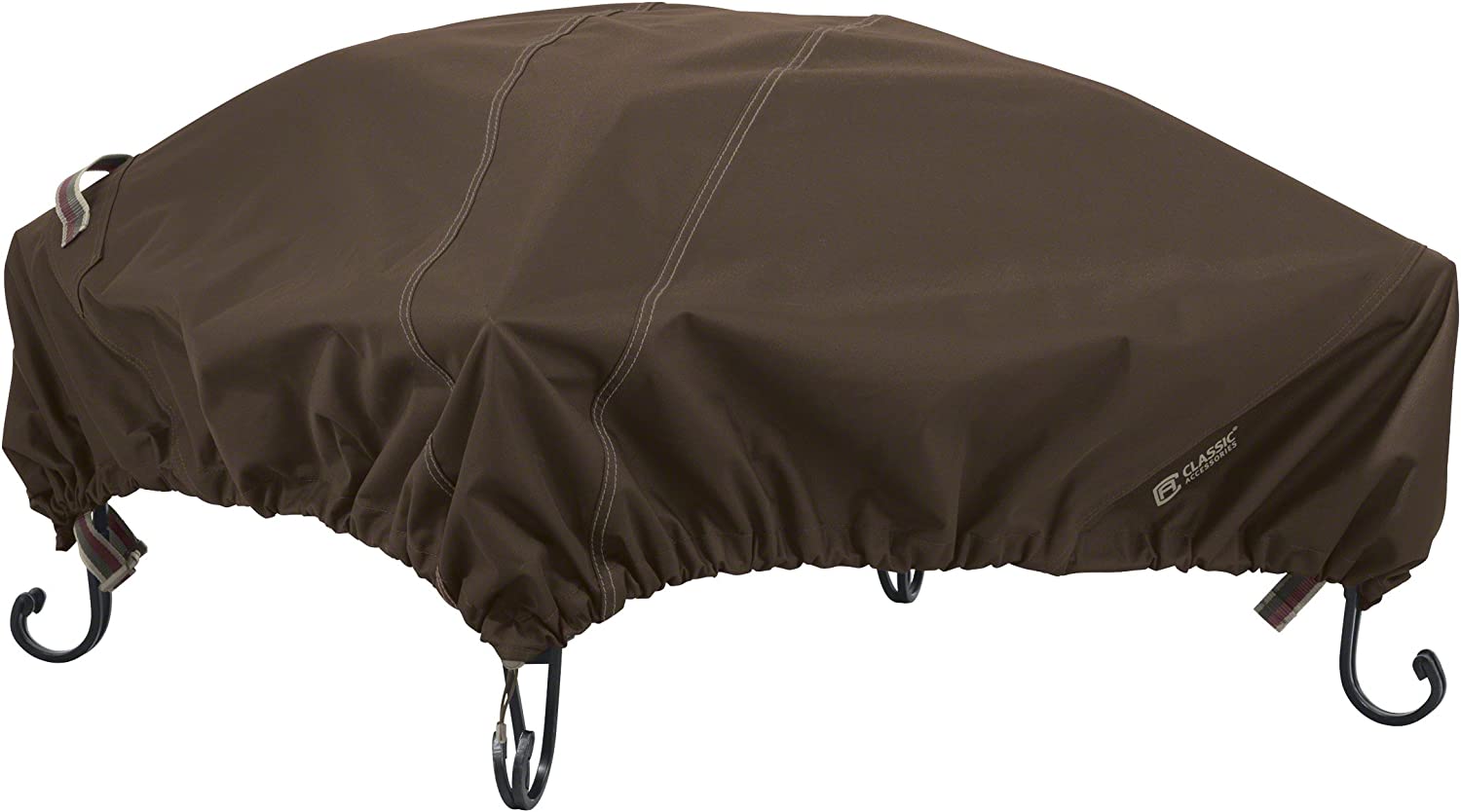 Classic Accessories 55-832-036601-RT Madrona Rainproof 40 Inch Square Fire Pit Cover, Dark Cocoa