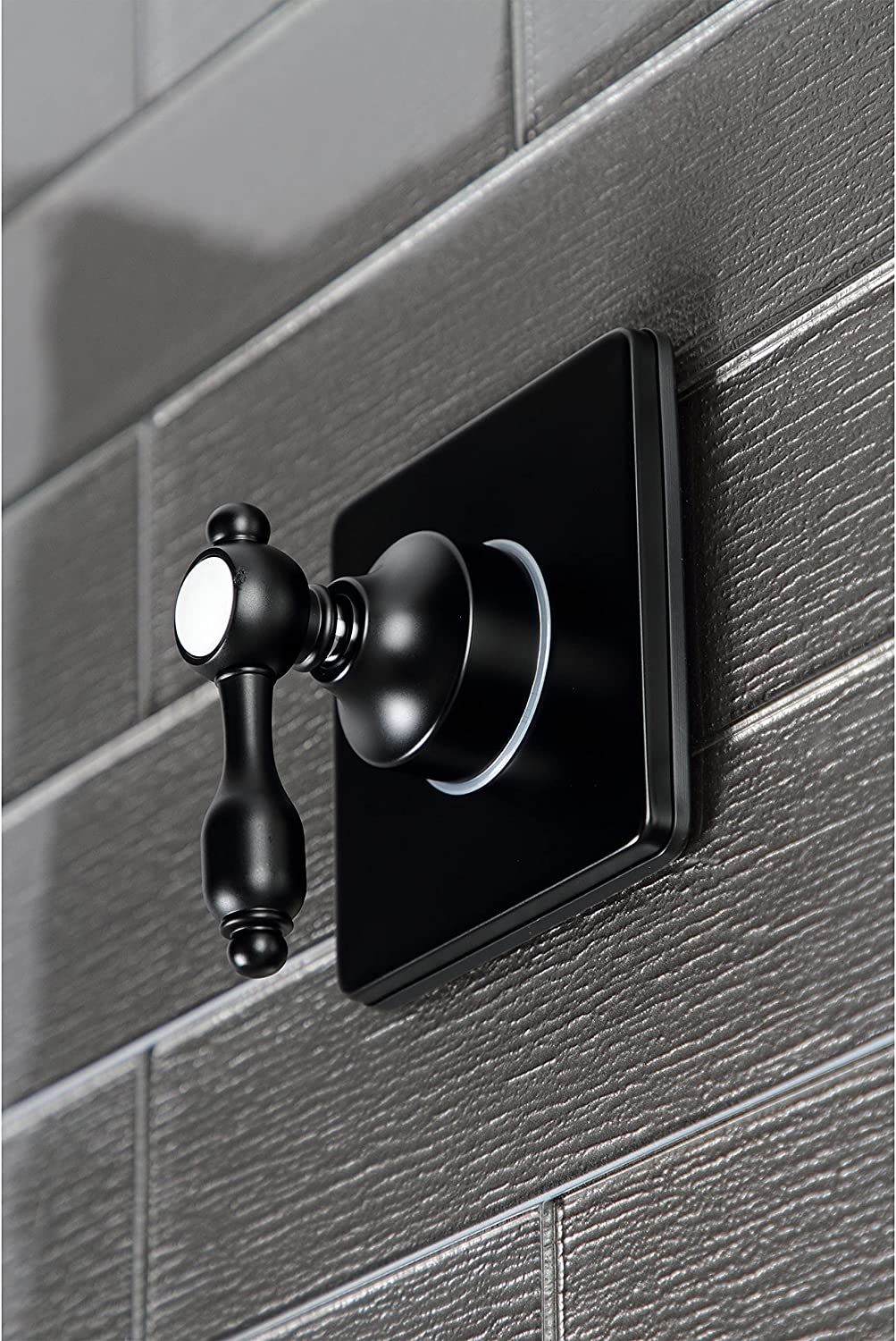 Kingston Brass KS3040TAL Tudor Three-Way Diverter Valve with Trim Kit, Matte Black