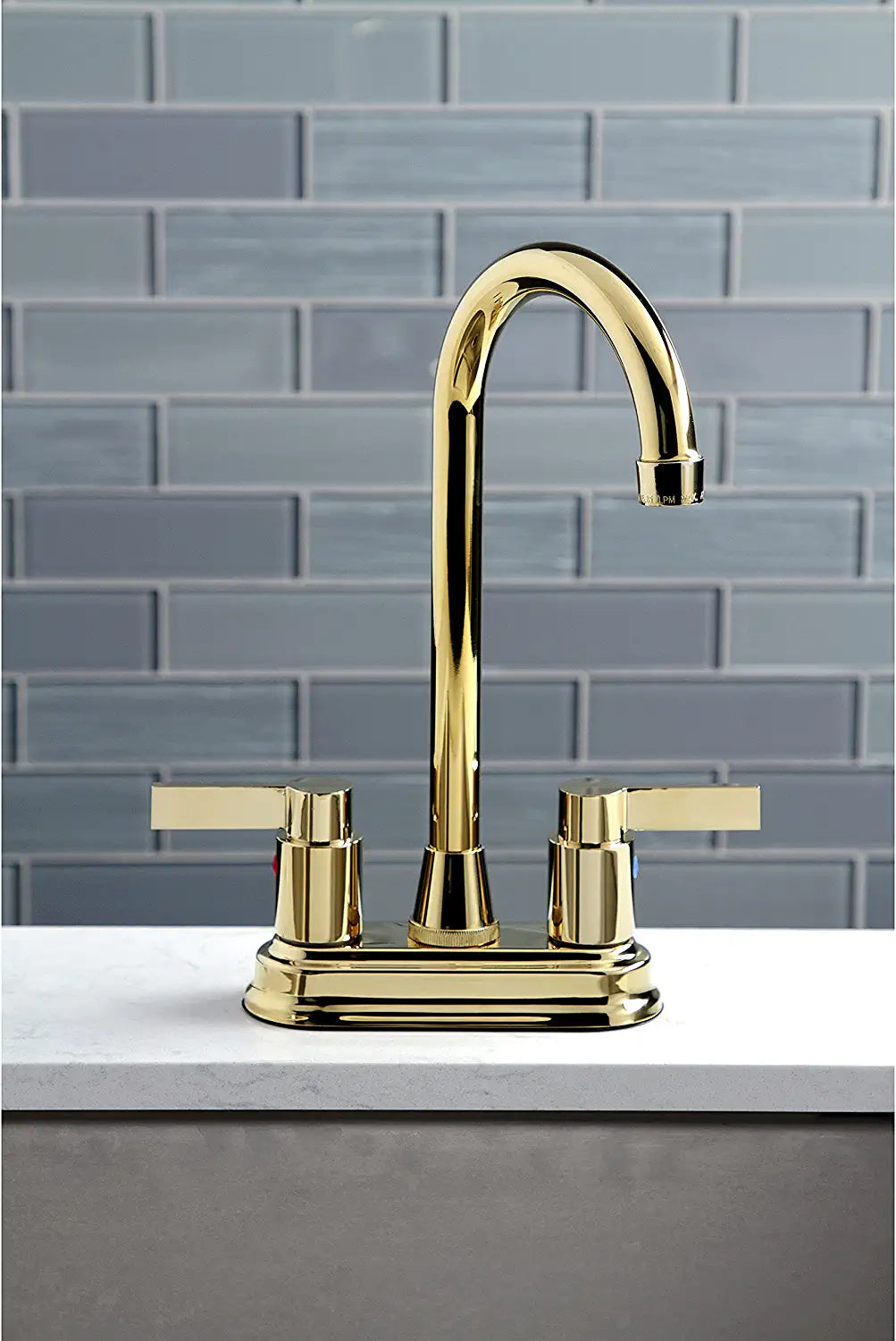 Kingston Brass KB8492NDL NuvoFusion Bar Faucet, Polished Brass