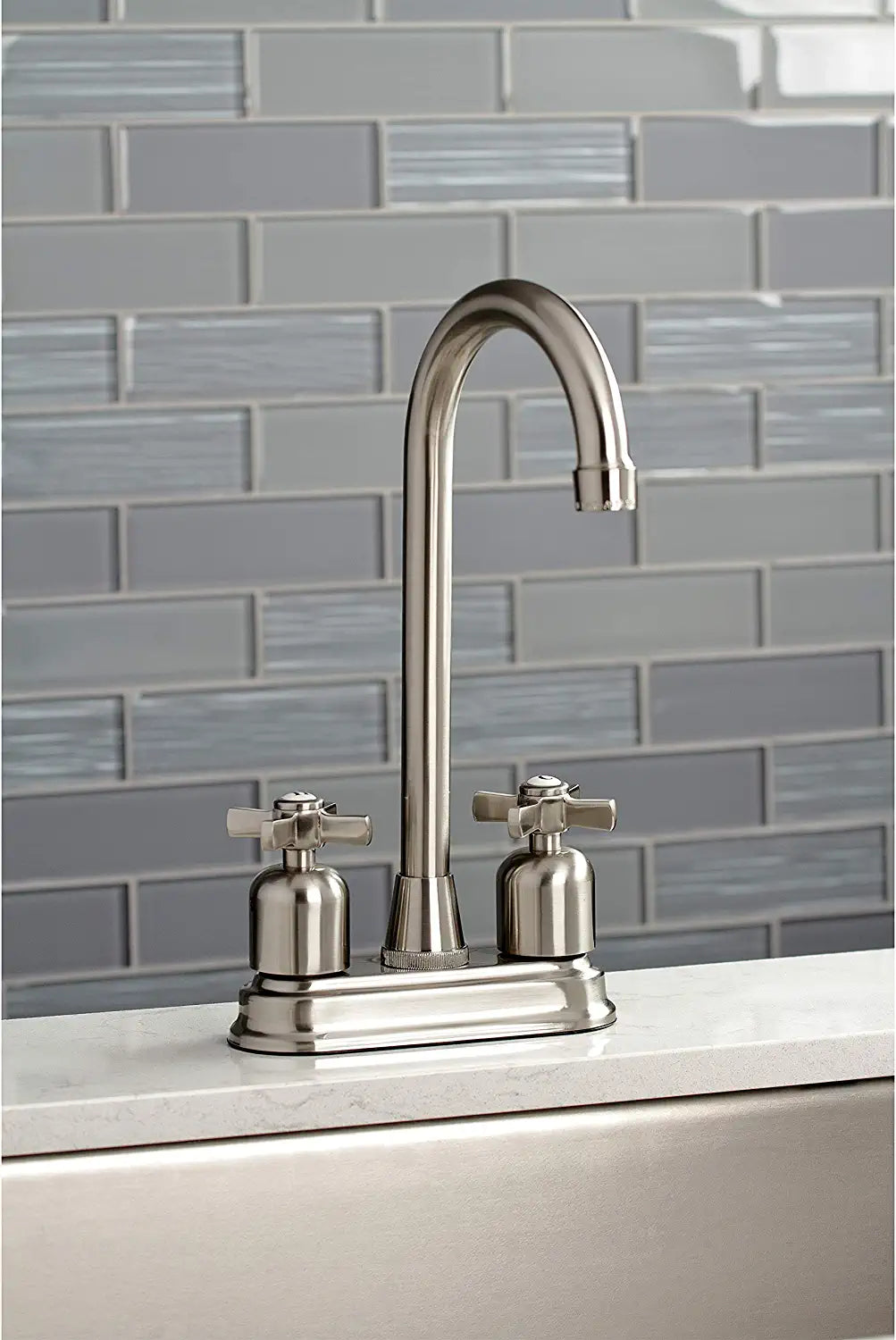 Kingston Brass KB8498ZX Millennium Bar Faucet, Brushed Nickel