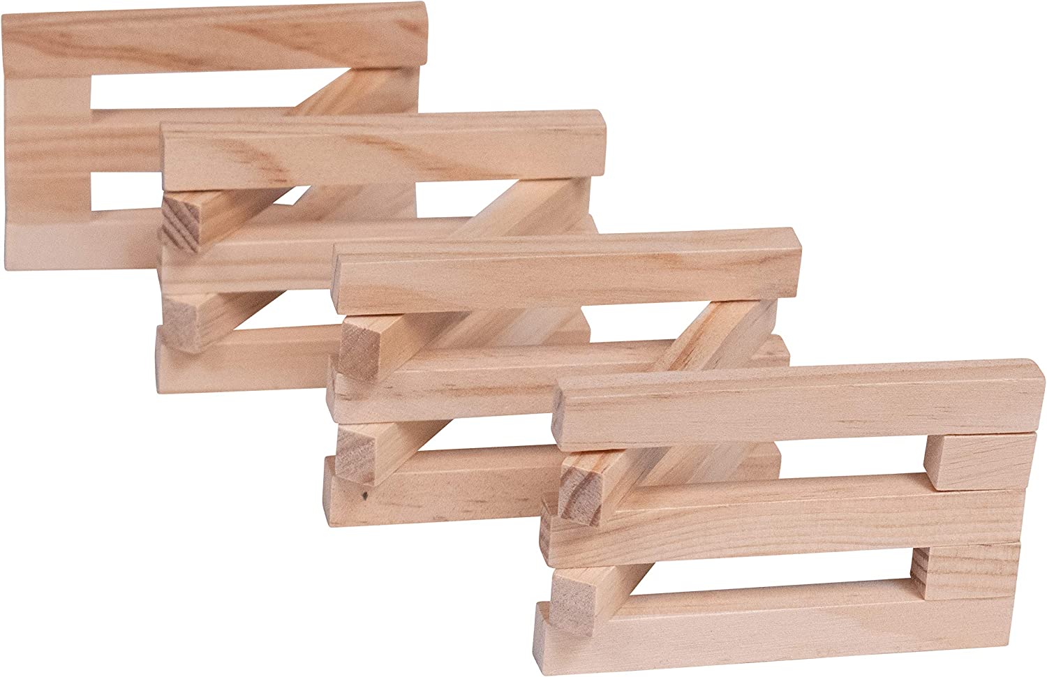 The Freckled Frog Wooden Fences - Set of 4 - Ages 12m+- More than 6 ft (2 inches high) of Toy Corral Fences for Imaginative Play with Toy Horses, Farms, Action Figures and Role Play Activities