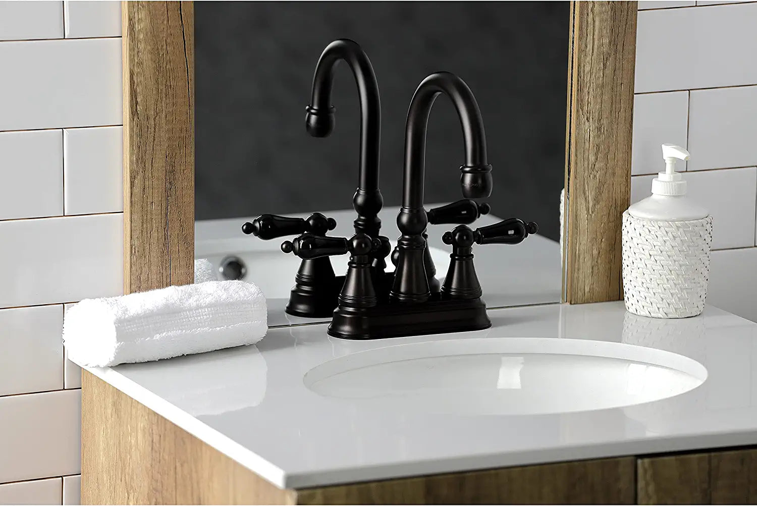 Kingston Brass KS2615PKL Duchess 4&#34; Centerset Bathroom Faucet, Oil Rubbed Bronze