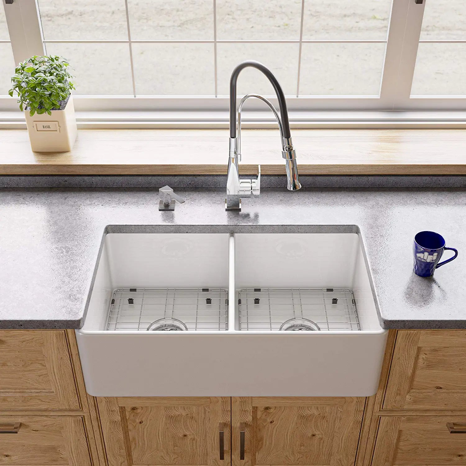 Alfi brand ABF3318D-W Kitchen Sink, White