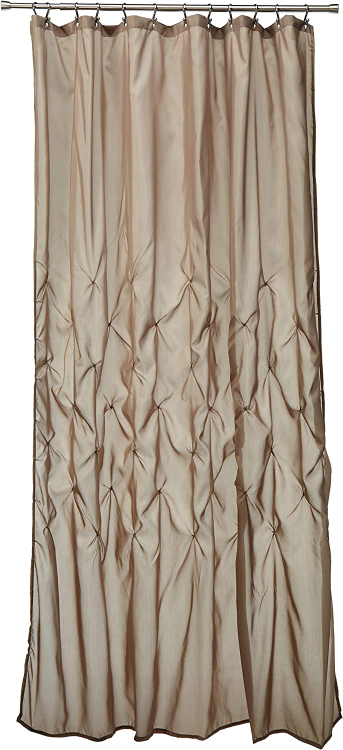 JLA Home INC Laurel Taupe Shower Curtain, Solid Transitional Shower Curtains for Bathroom, 72 X 96, Beige