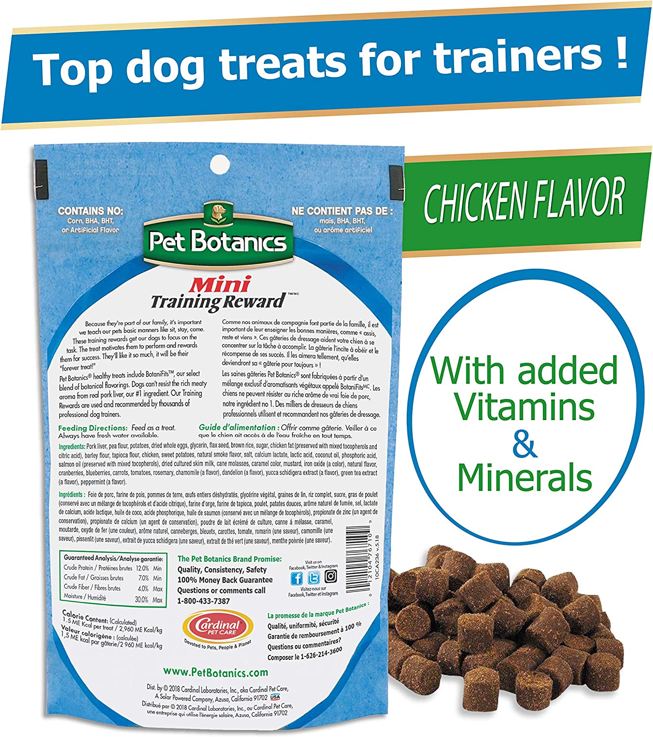 Pet Botanics Training Rewards Mini Treats For Dogs, Chicken, 4 Oz.