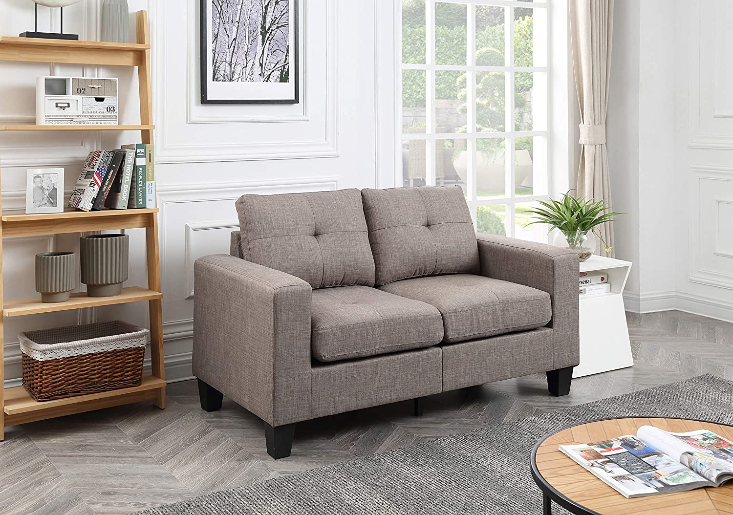 Glory Furniture Newbury Loveseat, Gray. Living Room Furniture 36&#34; H x 58&#34; W x 32&#34; D