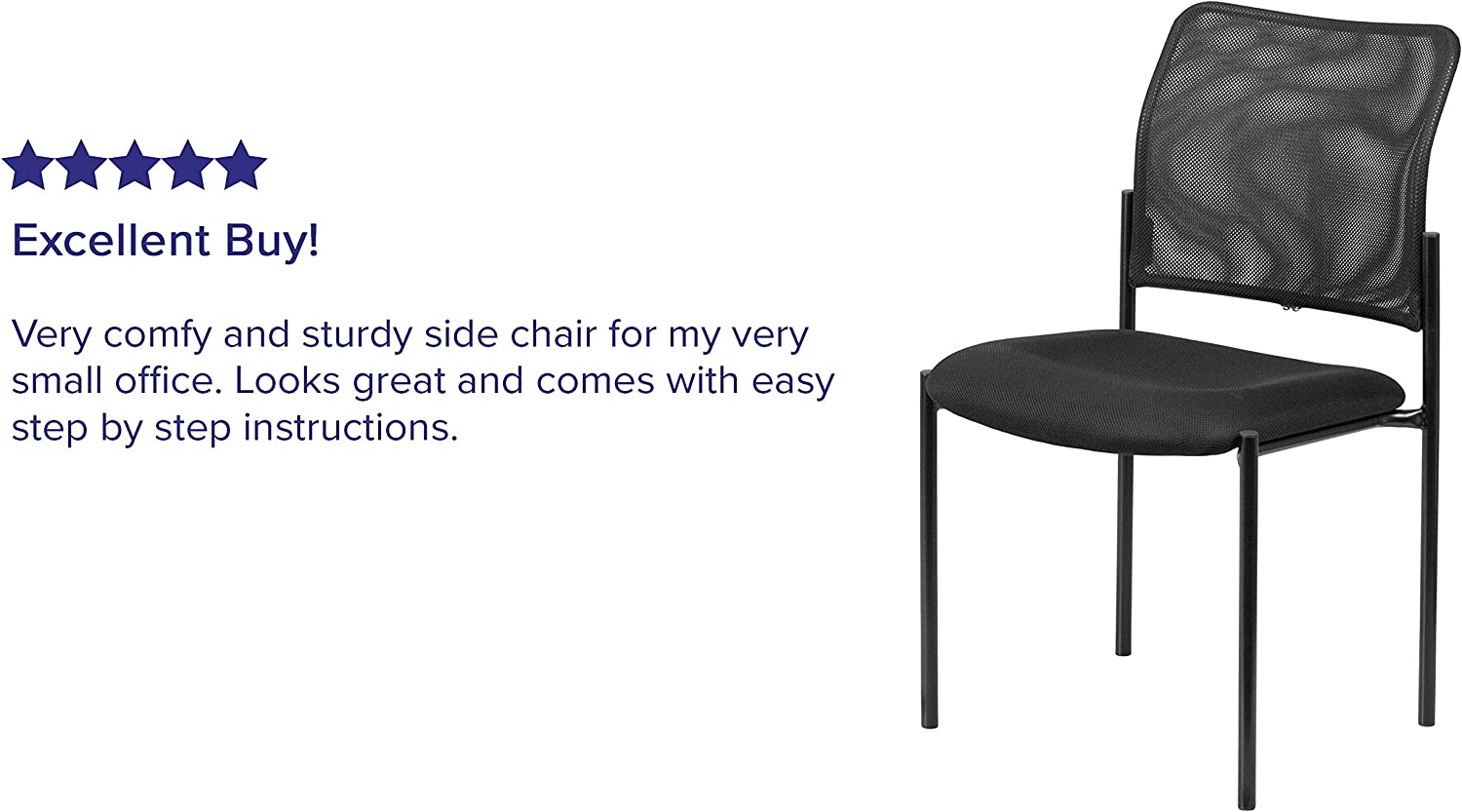 Flash Furniture Comfort Black Mesh Stackable Steel Side Chair