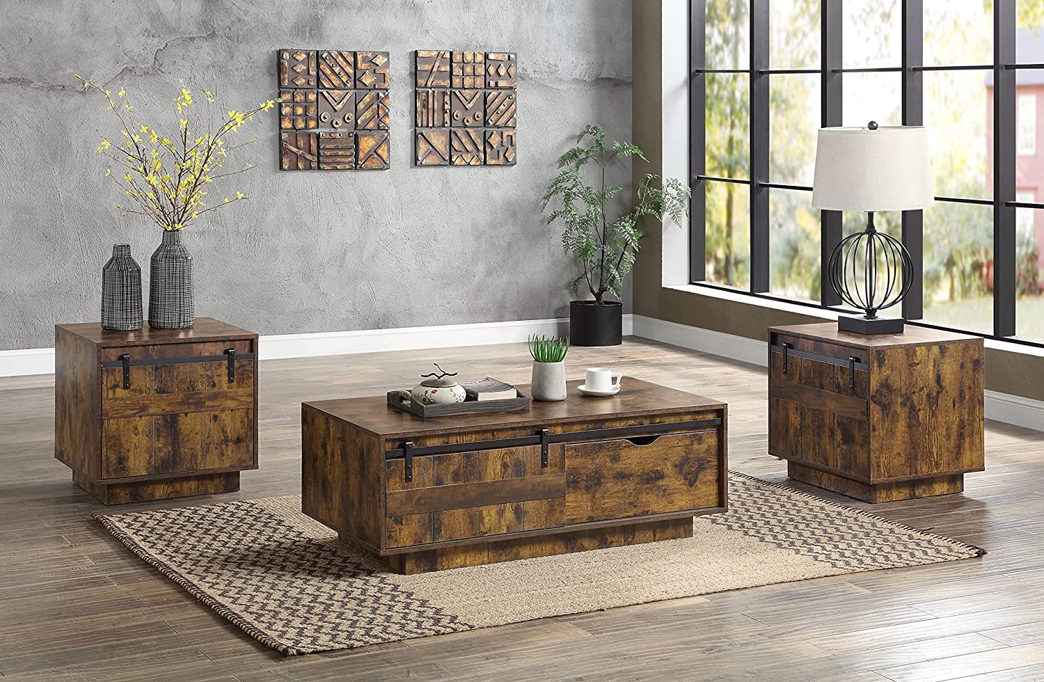 Acme Furniture Bellarosa Coffee Table, Rustic Oak