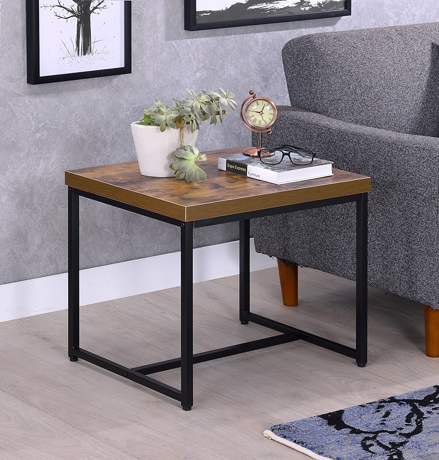 ACME Furniture Bob Weathered Oak &amp; Black End Table