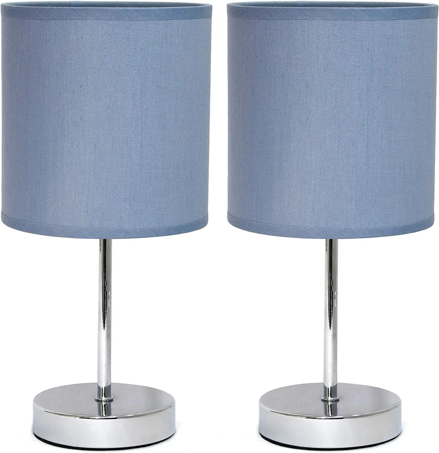 Simple Designs Chrome Mini Basic Table Lamp with Fabric Shade 2