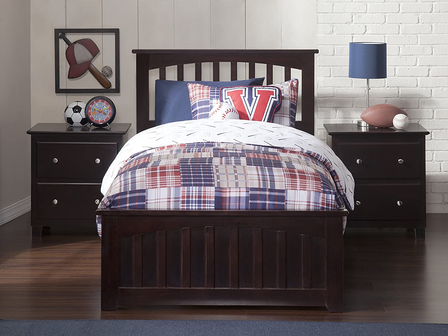 AFI Mission Twin Bed Solid Hardwood