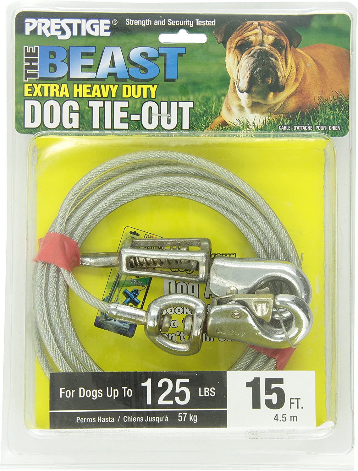 Boss Pet - Prestige 15ft Beast Dog Tie Out with Spring
