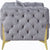Acme Furniture Velvet Upholstery Sofa with Button Tufted in Grey, 86&#34; L X 36&#34; W X 30&#34; H, Gray and Gold